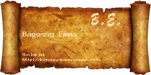 Bagossy Emma névjegykártya