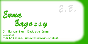 emma bagossy business card